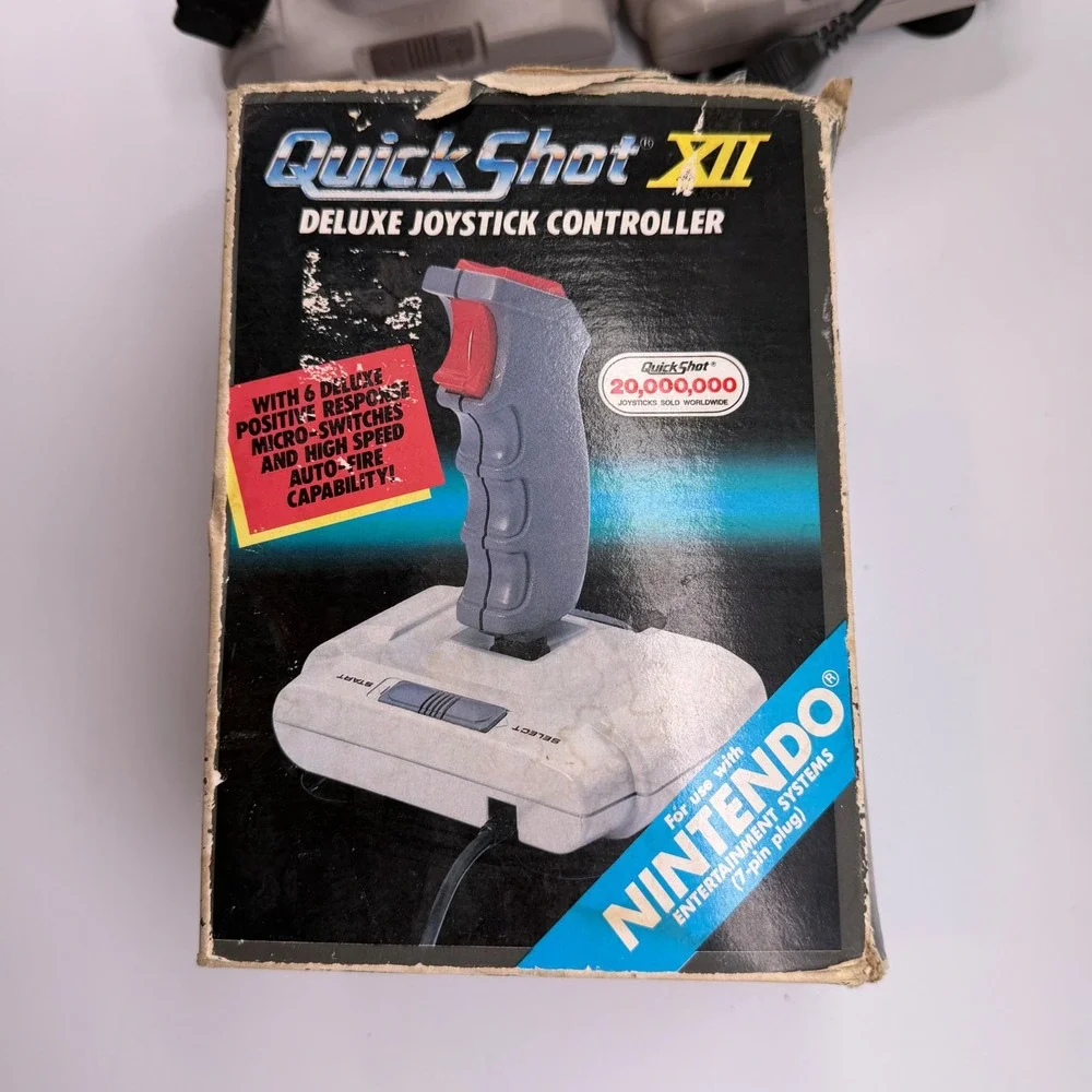 2 QuickShot XII Deluxe Joystick Controllers NES Nintendo‎ SVI QS-112 Vintage Box